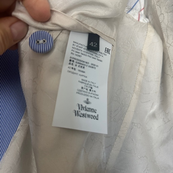 Vivienne Westwood - Oversized Double-Breasted Pinstriped Cotton-blend Blazer 42 - Picture 4 of 11